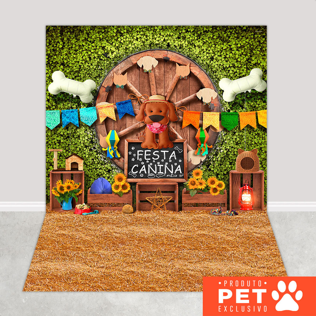 Fundo Fotográfico Pet Festa Junina Canina Em Tecido 1,20x1,70m - PET-28 em Oferta na Shopee