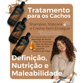 Kit de Tratamento Profissional Cachos Curly One com 3 Produtos - Arbenna Cosmetics