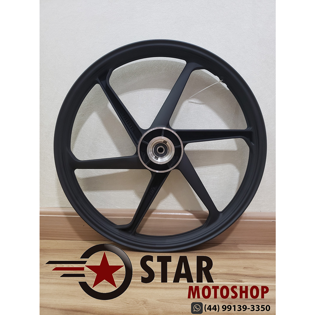 Par de rodas SCUD 6 Palitos Preto para Titan 150/ FAN 150 (2004 até 2013) ESD - Modelo Freio a Disco