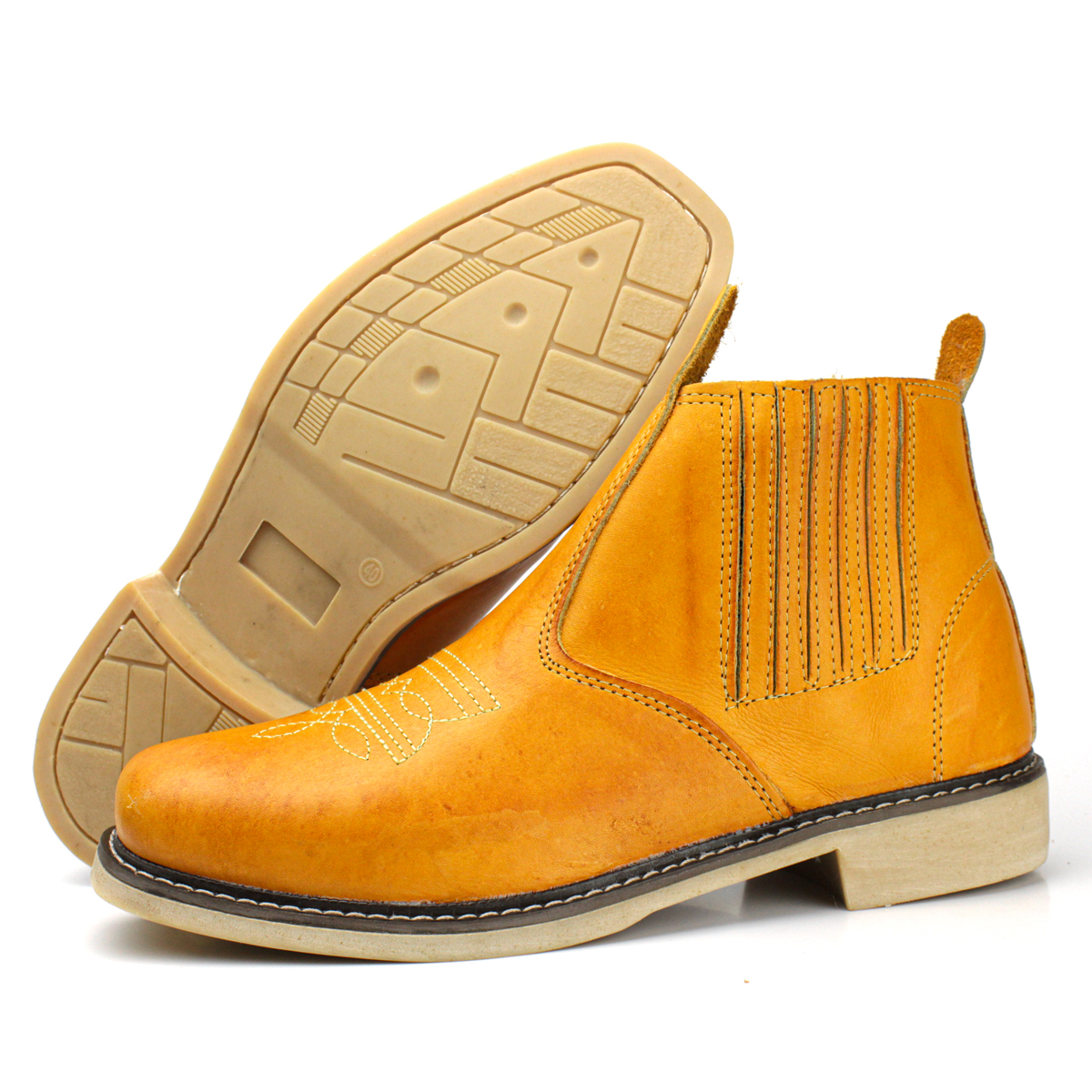 Botina Masculina de Elastico e Couro Legitimo em Oferta na Shopee