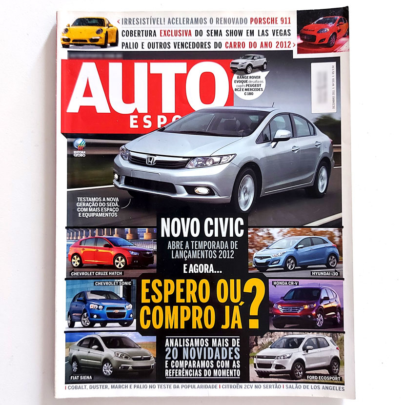 Revista Auto Esporte 559 Dez2011 Novo Civic / Porsche 911 S2