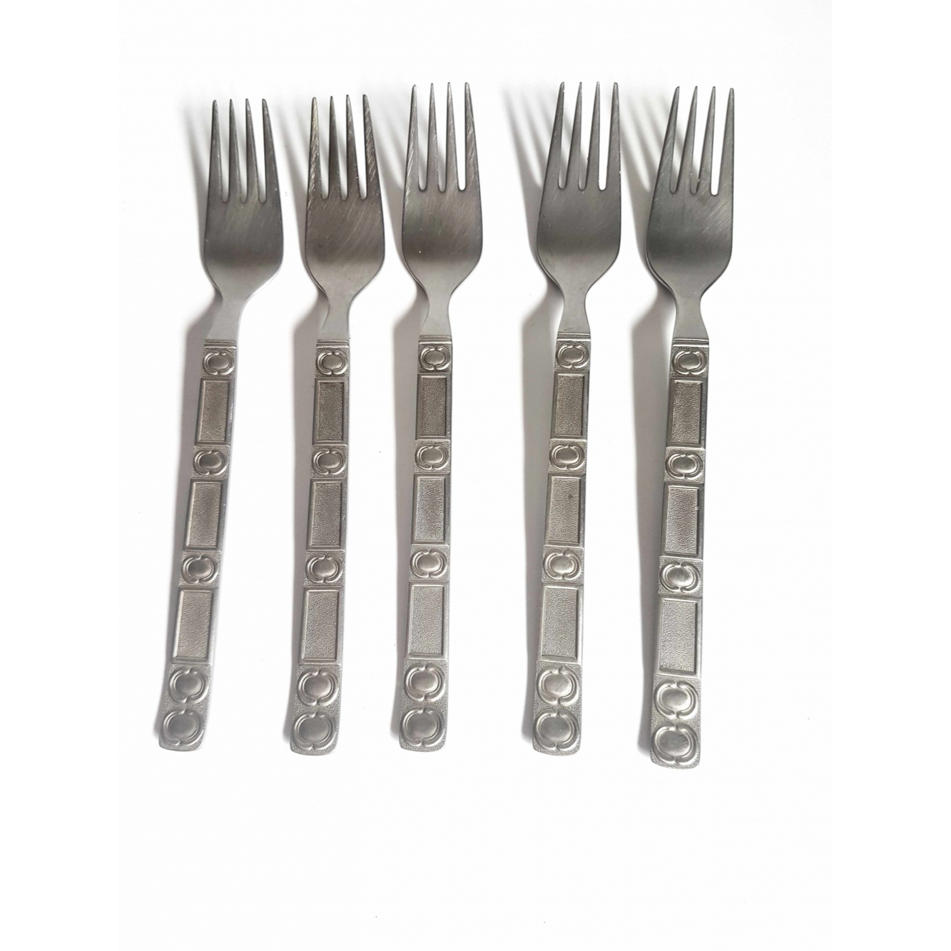 Conjunto 6 garfos de aço inox (3 Plus Solingen) antiguidade usados coleção