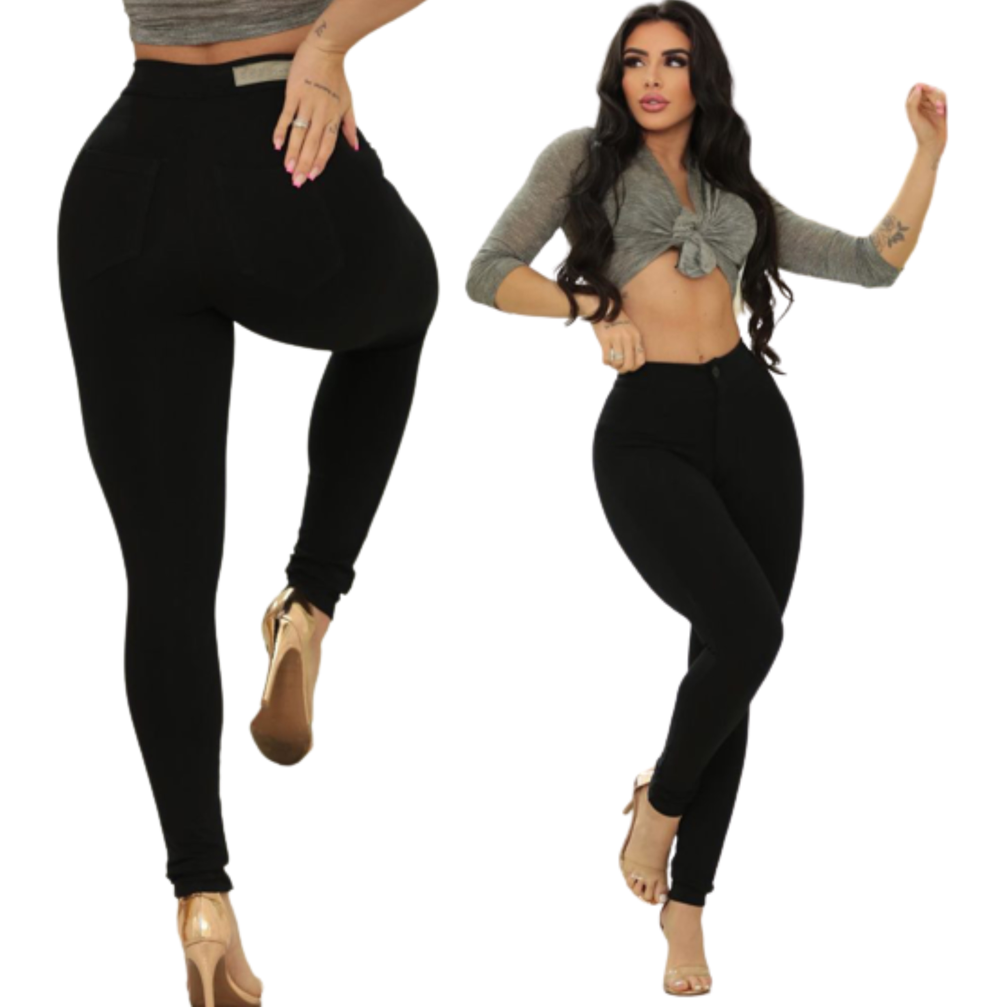 Original Calça Preta Feminina Não Desbota Com Super Lycra Levata Bumbum