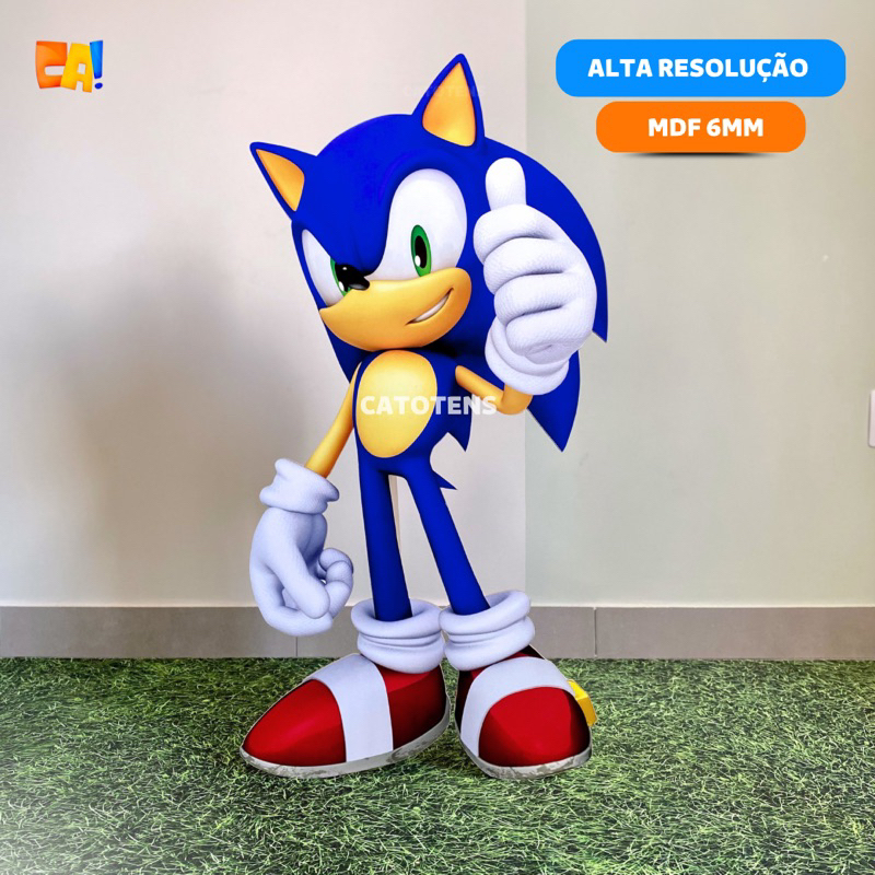 Display de chão Sonic MDF 6mm - 60cm / 70cm / 80cm / 90cm / 95cm Totem Sonic para festa catotens