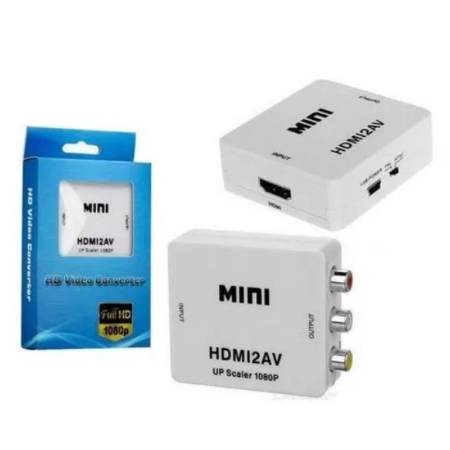 Mini Conversor Hd Video 1080P HdmI PARA Av Rca - Hdmi2 AV em Oferta na Shopee