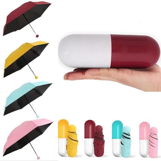 332 - Mini Sombrinha Guarda Chuva Modelo Capsula Comprimido Compacto Cabe no Bolso em Oferta na Shopee