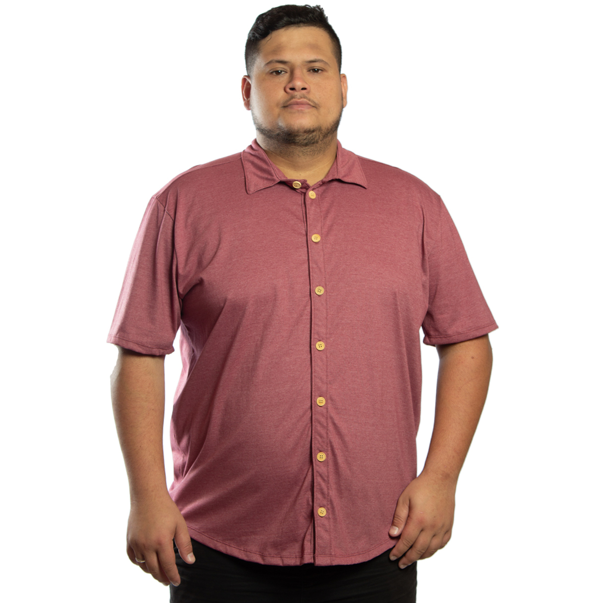 Camisa Masculina Plus Size Manga Curta Confortavel E Fresca