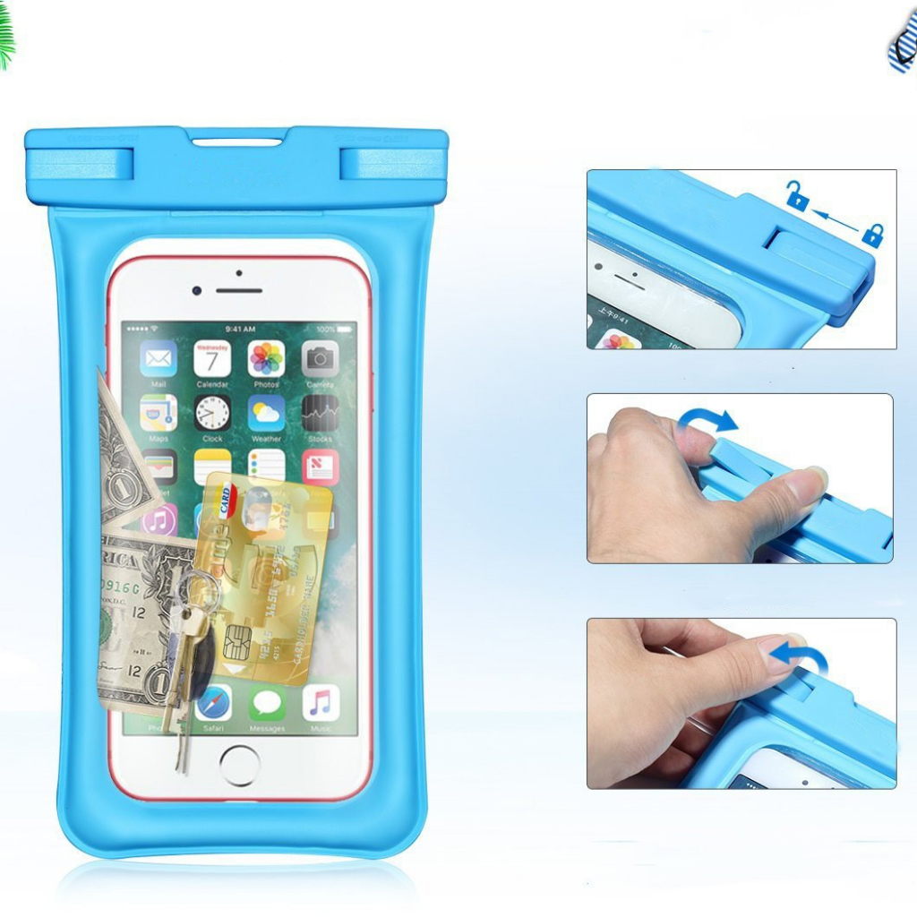 2 Capa Bolsa Prova Dágua Impermeável Celular Transparente Universal