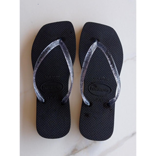 Chinelo Feminino Colorida Glitter Bico Quadrado Square