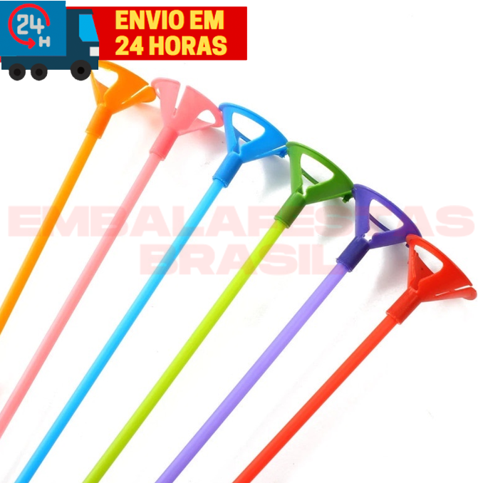 Pega Balao Vareta Hastes 30cm com 10 unidades para Bubble, Ballon Cake, Buque de Balões Varias Cores em Oferta na Shopee