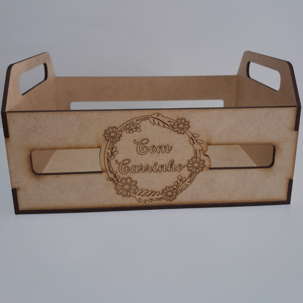 Kit 10 Caixotinhos Mdf 20x15x10 Modelo Com Carinho      -Eu Te Amo - Feliz Dia das Mâes - Dia dos Namorados - Pascoa - mini caixote Cestinha Cesta caixas de feira MDF - Presentes Datas Especiais Lembrancinha Maternidade