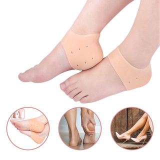 Par Meia Palmilha Silicone Gel Ortopédica Calcanhar Esporão Cor Da Pele em Oferta na Shopee