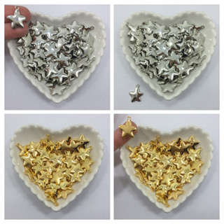 Pingente Estrela Dourada ou Prata ABS 2cm 20 Unidades Para Pulseiras e Colares