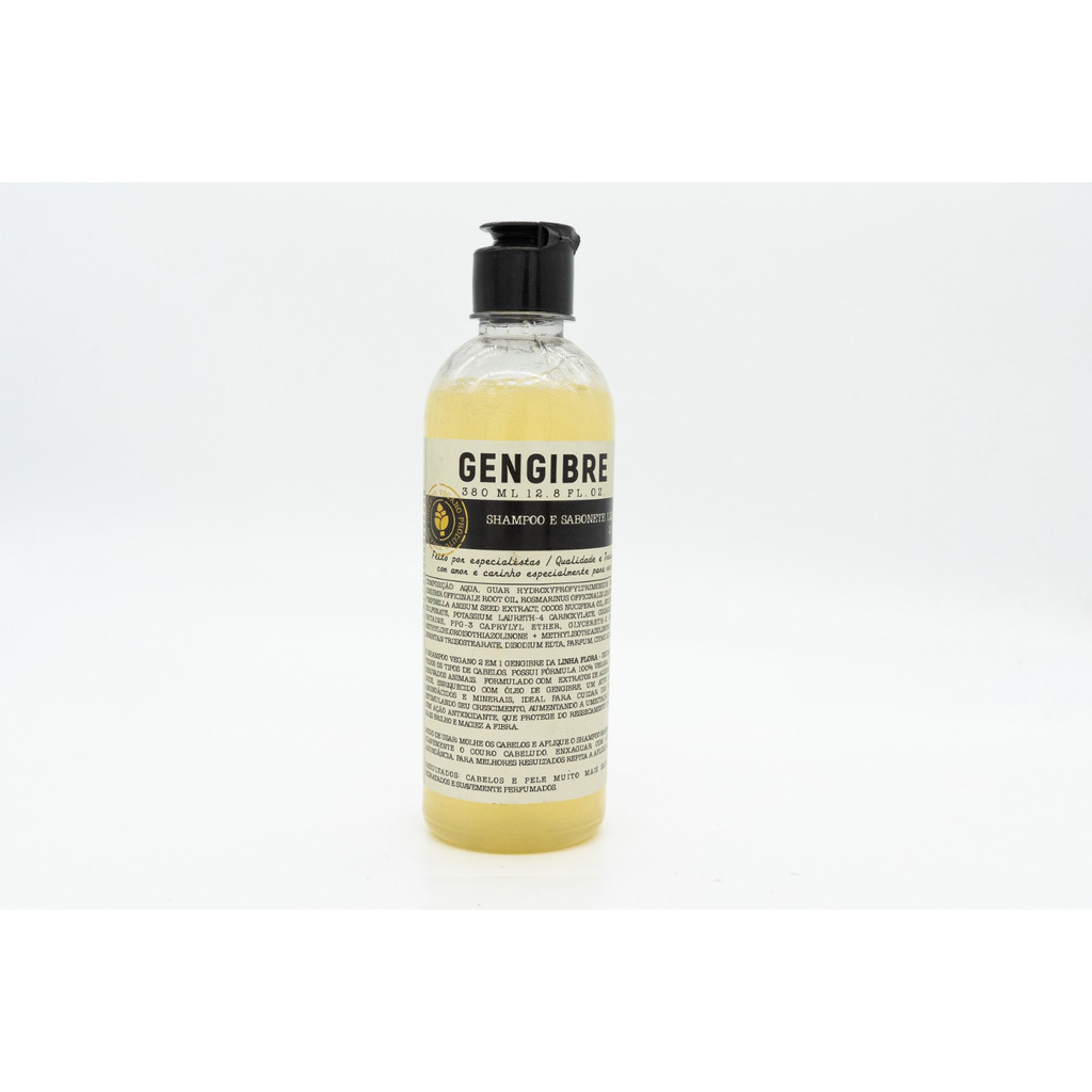 Shampoo e Sabonete Liquido 2 em 1 Vegano de Gengibre 380ml Flora Pura