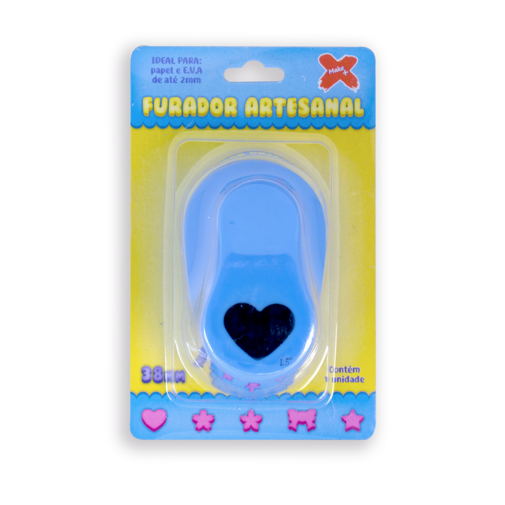 Furador Cortador Coração 38mm 3.8cm Para Papel e Eva Make+ em Oferta na Shopee