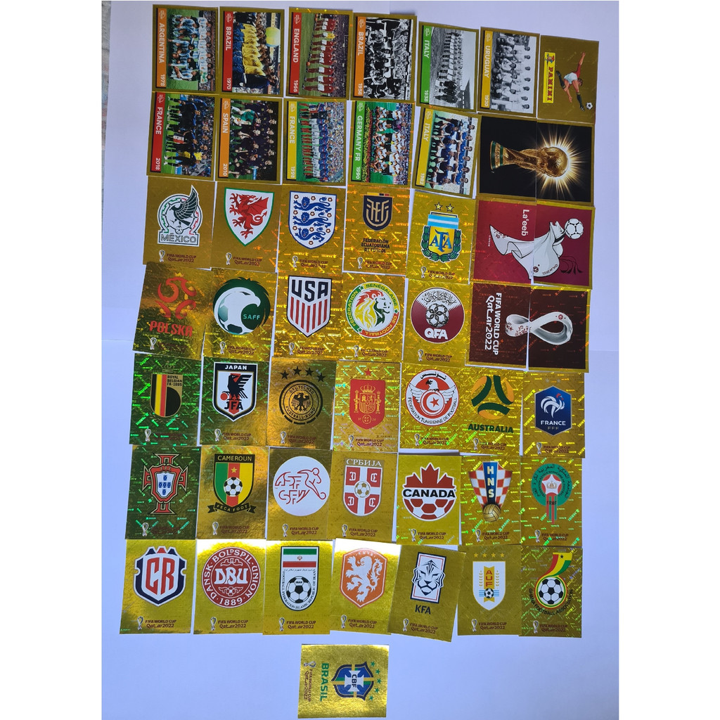 Kit 10 Figurinhas Brilhantes Copa do Mundo 2022 Qatar Especiais # Escolha 10 em Oferta na Shopee