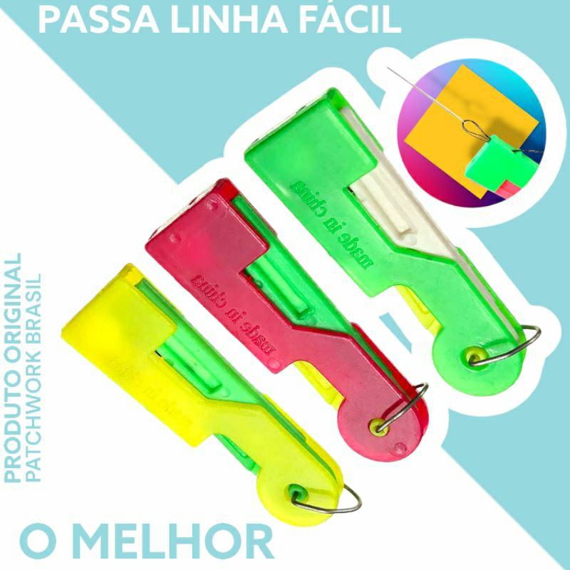kit 3 Passador Colocador De Linha Agulha Manual De Costura
