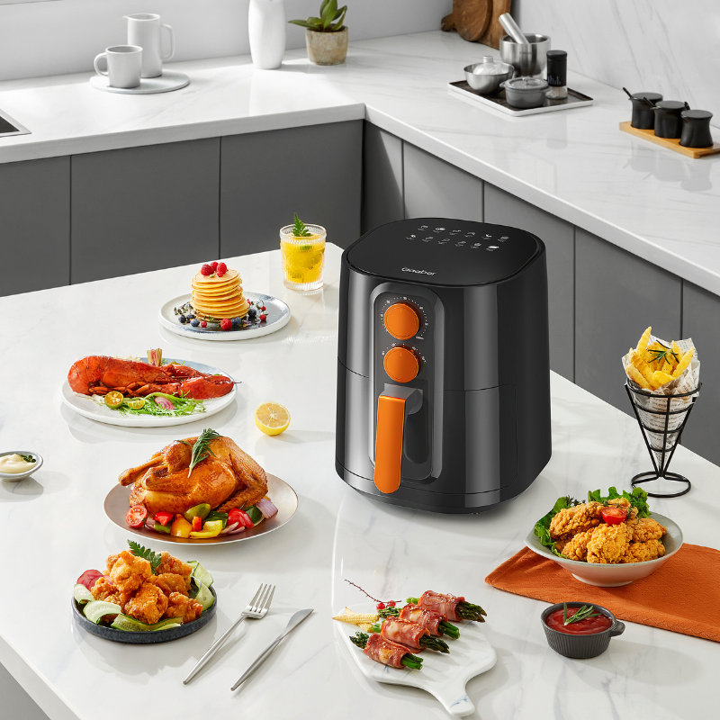 Fritadeira Elétrica Sem Óleo 4L Gaabor Air Fryer Jumbo 1500W Antiaderente 127V Grafite Fosco