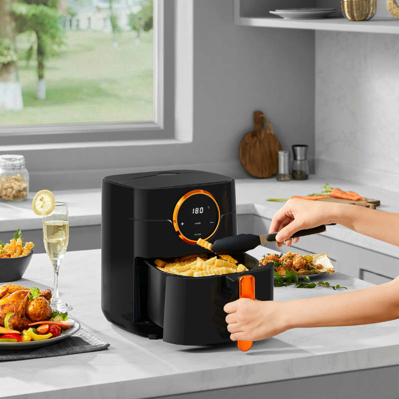 Fritadeira Elétrica sem Óleo 4L Air Fryer Gaabor Digital Touch 127V -1400Watts- Grafite/Branco