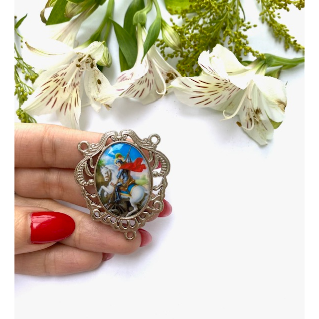 Entremeio para Terço São Jorge (4 unidades) - 5 x 4 cm em Oferta na Shopee