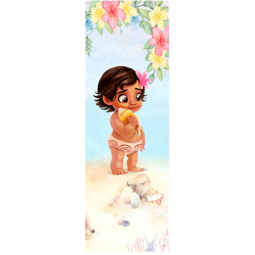 Painel De Festa Lateral Sublimado Em Tecido Tema Moana