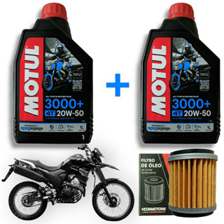 Kit troca de Óleo lander 250 fazer 250  tenere 250 2 litros Motul 3000 + 20w50 Mineral  + Filtro de Óleo Vedamotors em Oferta na Shopee