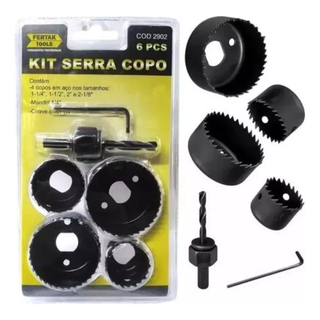 Kit Serra Copo 6 Peças Fertak para Madeira Plástico e Gesso