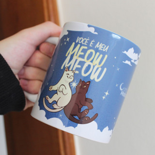 Caneca Você é meu MeowMeow Presente Namoro Caneca Gatos Gatinhos Arte Azul em Oferta na Shopee