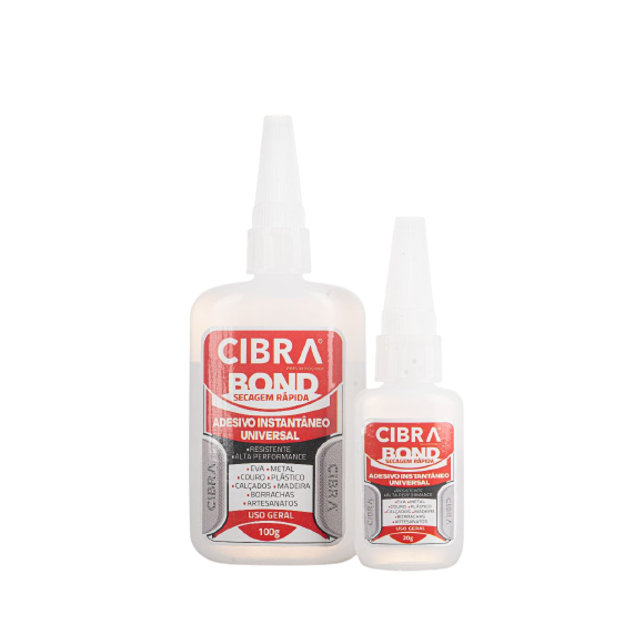 Cibra Bond Adesivo Bond Super Instantâneo Gel Super Cola Intantânea universal, adesivo forte universal, adesivo para todos os fins para reparos, cola forte transparente para borracha de papel de couro metálico – 20g ou 100g - Cibra