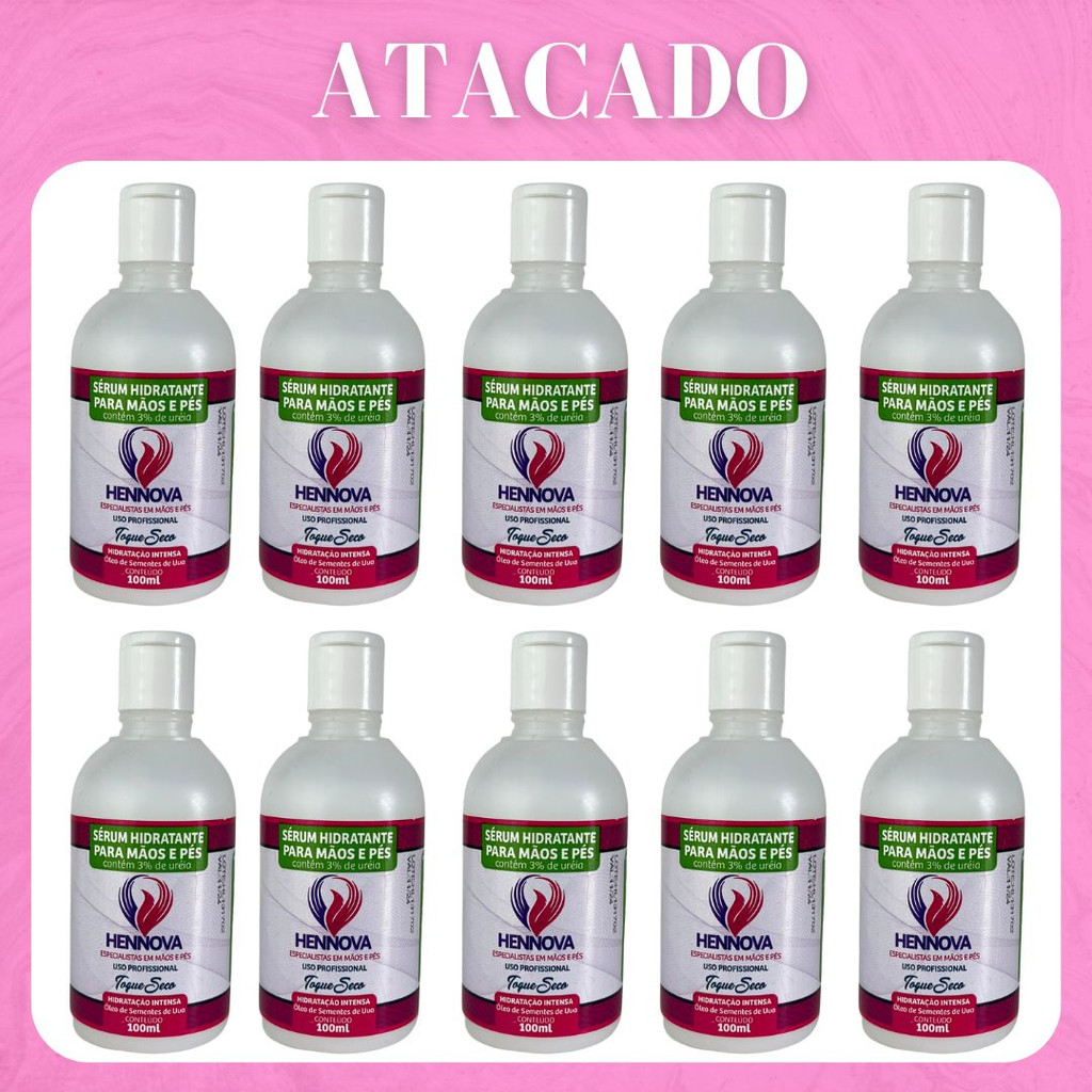 Sérum Hidratante Mão e Pés Creme com 3% de Ureia 100 ml Hennova Cosméticos com 10 unidades