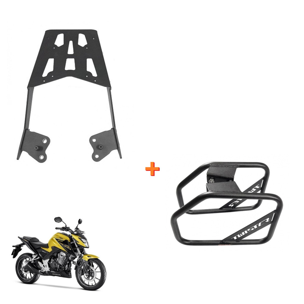 Kit Chapam Suporte Bagageiro + Afastador Alforge Cb 300f Twister 300 2023 Em Diante