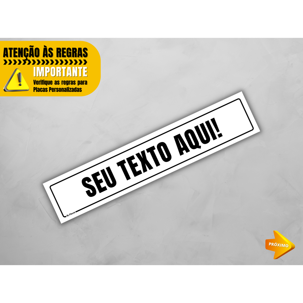 Placa de Sinalização Personalizada - Monte Seu Texto - Medida 25x5 cm em Oferta na Shopee