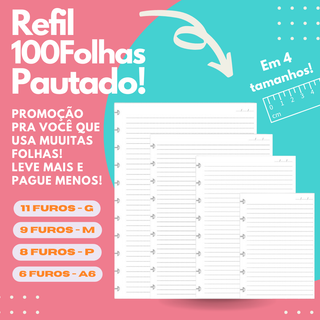 Refil Caderno Inteligente Pautado 90g - 100 folhas em Oferta na Shopee