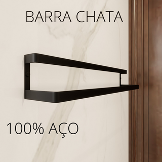 Suporte Para Toalhas Duplo Toalheiro Preto Fosco 60cm Banheiro em Oferta na Shopee