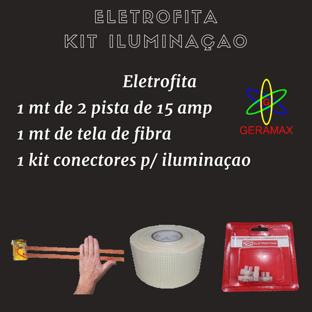 kit eletrofita iluminacao 2 pista de 15amp