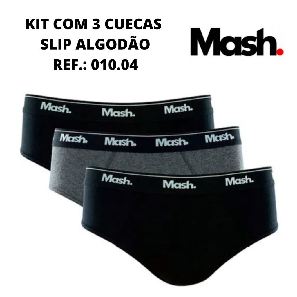 Kit c/ 3 cuecas slip Mash Ref.: 010.04 em Oferta na Shopee