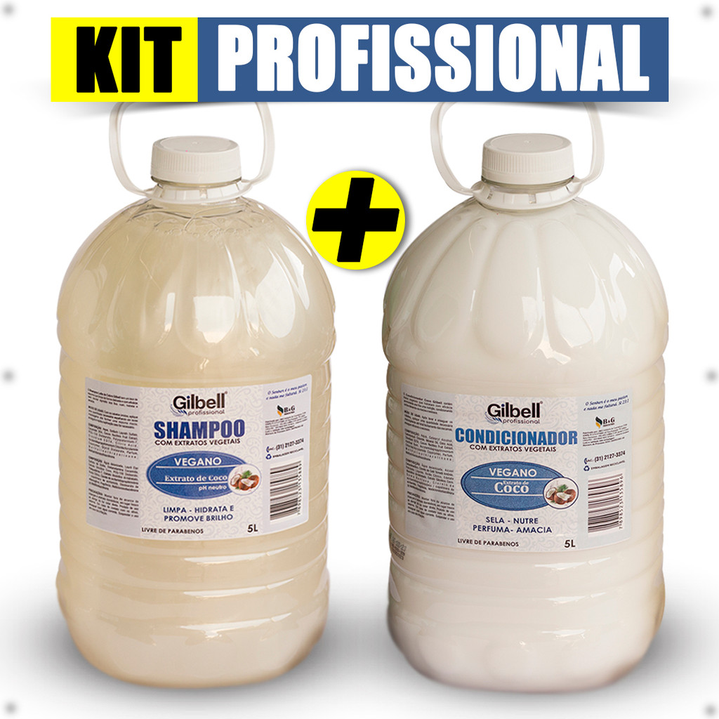 Kit Shampoo 5 Litros Perolado E Condicionador Coco Profissional Lavatório em Oferta na Shopee