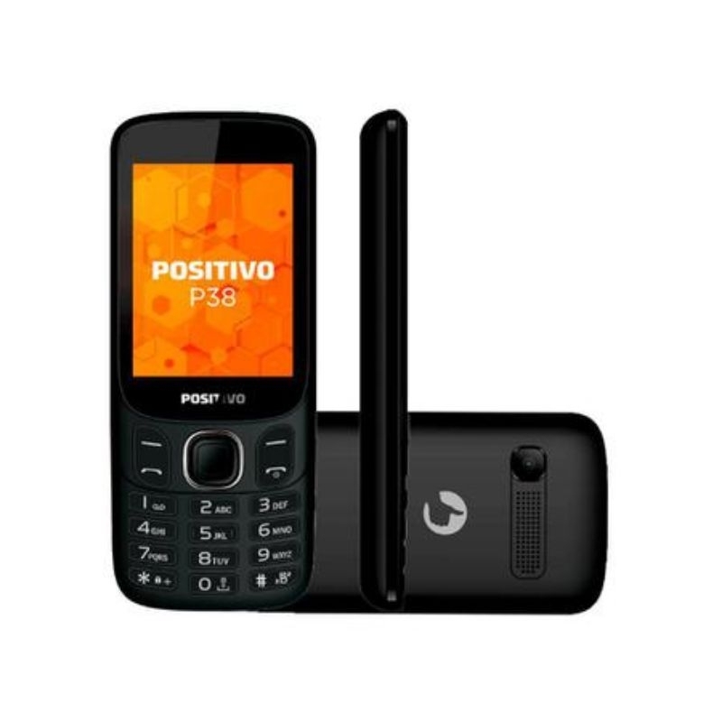 Celular 3g Positivo P38 Dual Chip Tela 2.8" Câmera Vga com Flash Bluetooth Rádio Fm para Idoso