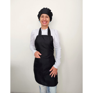 Kit Avental E Touca Cozinheiro Padaria Cozinha Unissex Cores