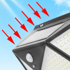 Kit C/6 Luminária Solar 100 Leds Com Sensor Presença Movimento Fotocélula Sem Fio à Prova D' Água