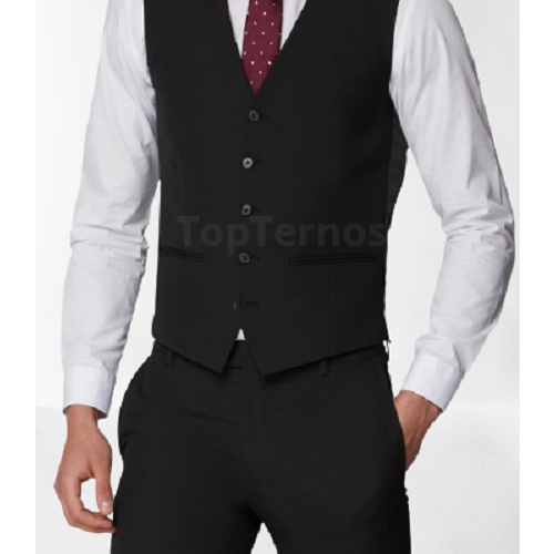 Colete Social Masculino- Preto Com cinto de regulagem