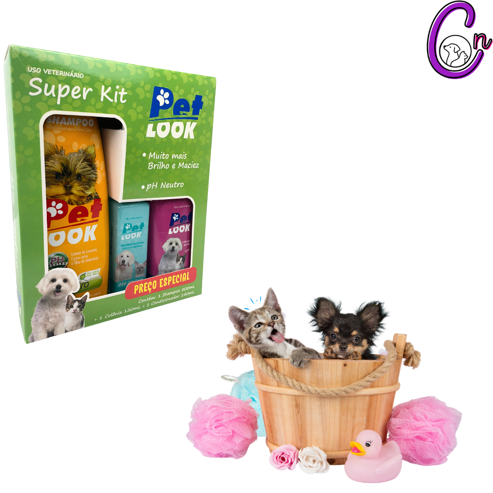 Super Kit Shampoo + Perfume + Condicionador Para Cachorro Cães e Gato - Pet Look