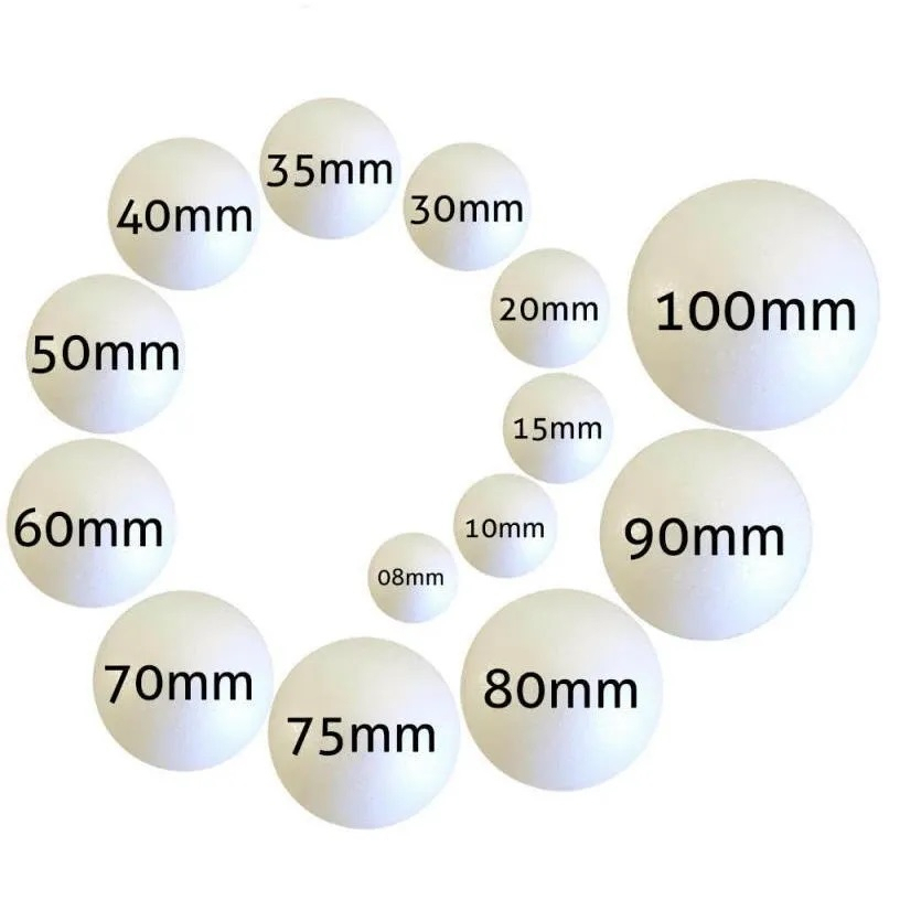 Bola De Isopor Maciça de 15mm a 40mm Tamanhos e Quantidades a escolher em Oferta na Shopee