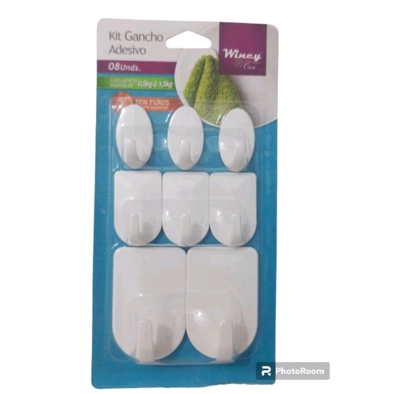 Kit Gancho Adesivo Tamanho Diferentes