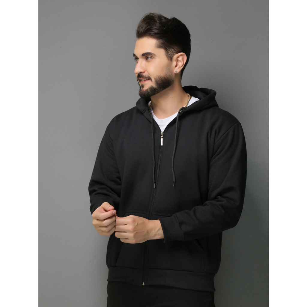 Blusa de Frio Moletom com Ziper Masculino Liso Direta Da Fabrica