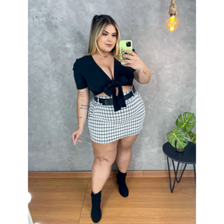 Conjunto Moda Maior PLuz Size Short Saia Cropped