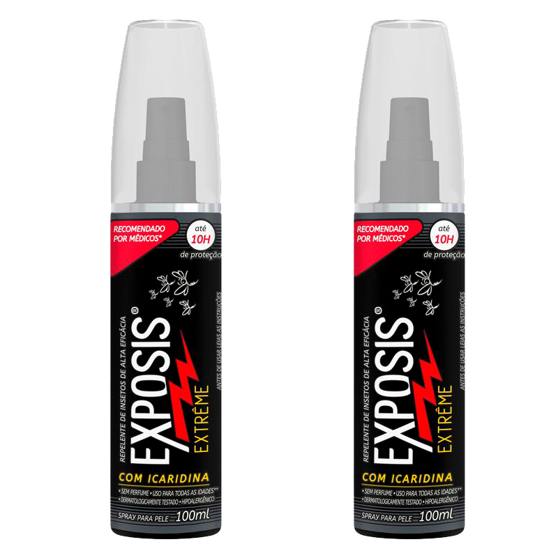 Kit 2 Repelente Exposis Extreme Spray Sem Perfume 100ml - Health