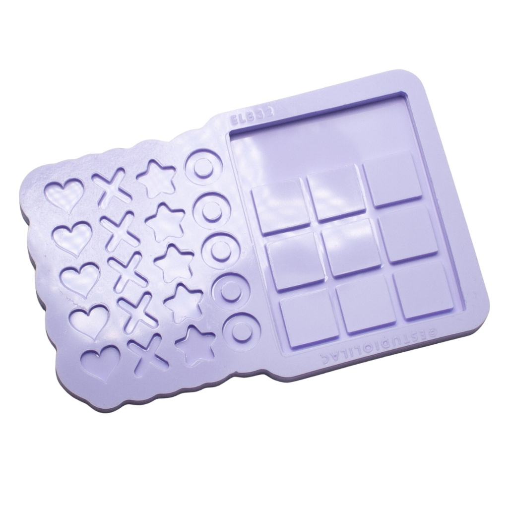 Molde de Silicone para Resina Jogo da Velha pequeno - 21 cavidades (7,4 cm)