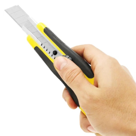 Estilete Profissional Emborrachado Com Trava 18mm Rodel c/11 lâminas em Oferta na Shopee