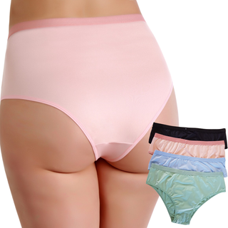 4 Calcinha Calçola Plus Size Cós alto Lateral Larga Muito Confortável - Alice Plus